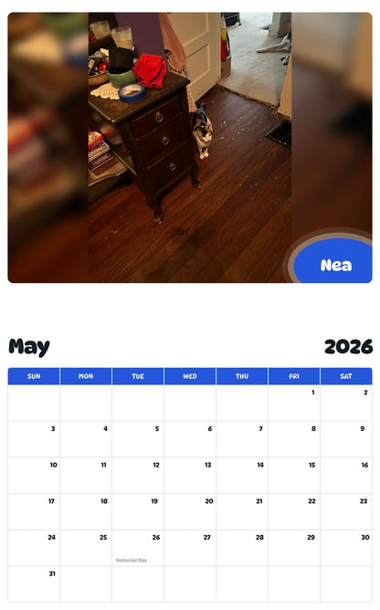 2026 - 2027 Nea - Pawidols Pet Calendar