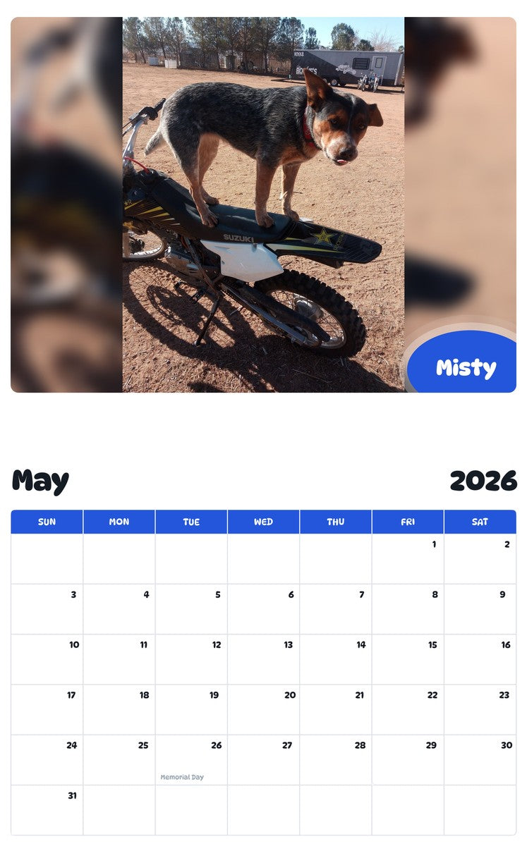 2026 - 2027 Misty - Pawidols Pet Calendar