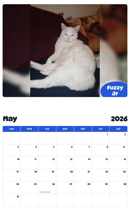 2026 - 2027 Fuzzy Jr - Pawidols Pet Calendar