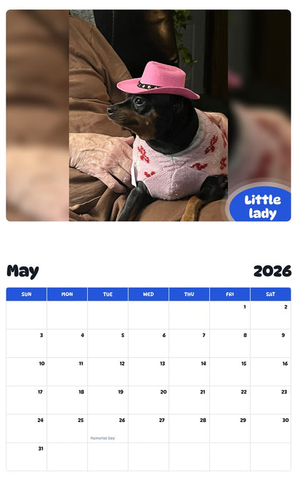 2026 - 2027 Little lady - Pawidols Pet Calendar