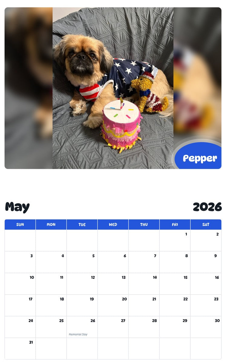 2026 - 2027 Pepper - Pawidols Pet Calendar