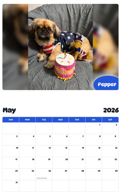 2026 - 2027 Pepper - Pawidols Pet Calendar