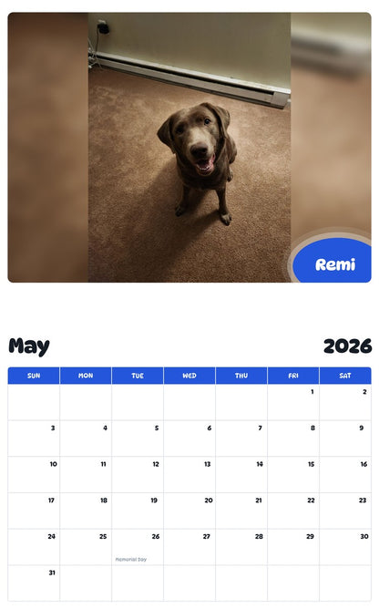 2026 - 2027 Remi - Pawidols Pet Calendar