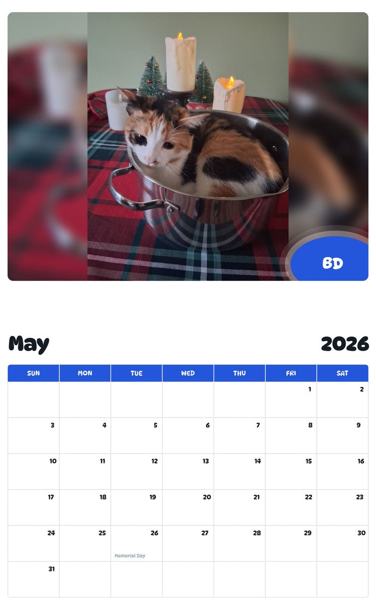 2026 - 2027 BD - Pawidols Pet Calendar