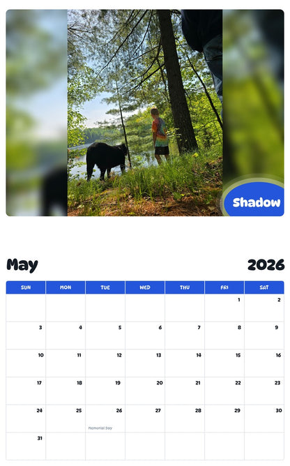 2026 - 2027 Shadow - Pawidols Pet Calendar