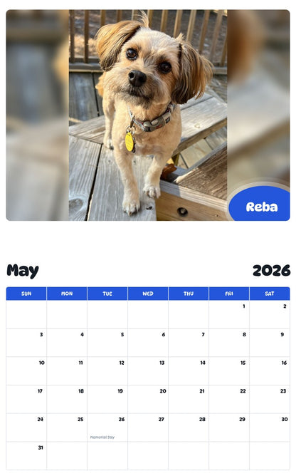 2026 - 2027 Reba - Pawidols Pet Calendar