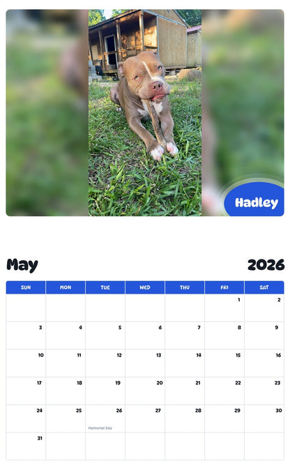 2026 - 2027 Hadley - Pawidols Pet Calendar