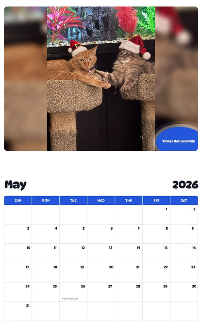 2026 - 2027 Tinker Bell and Milo - Pawidols Pet Calendar