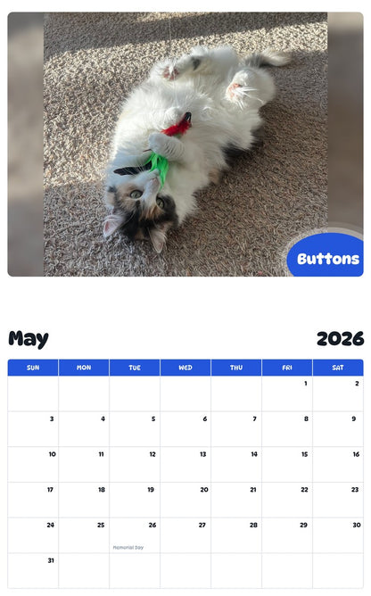2026 - 2027 Buttons - Pawidols Pet Calendar