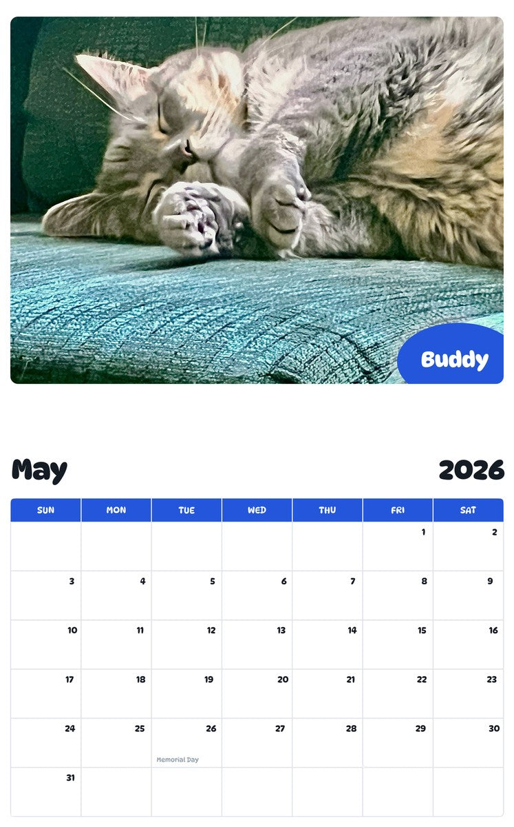 2026 - 2027 Buddy - Pawidols Pet Calendar