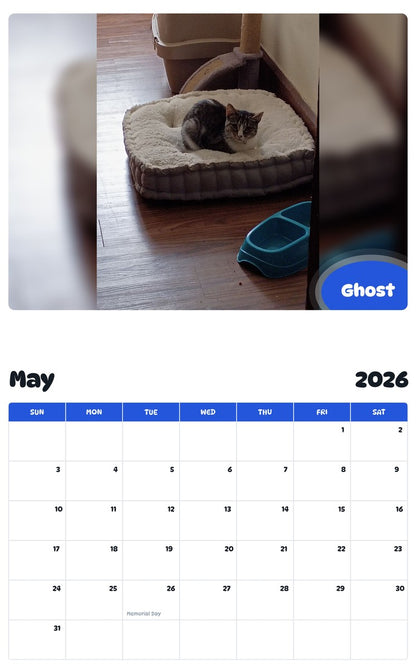 2026 - 2027 Ghost - Pawidols Pet Calendar