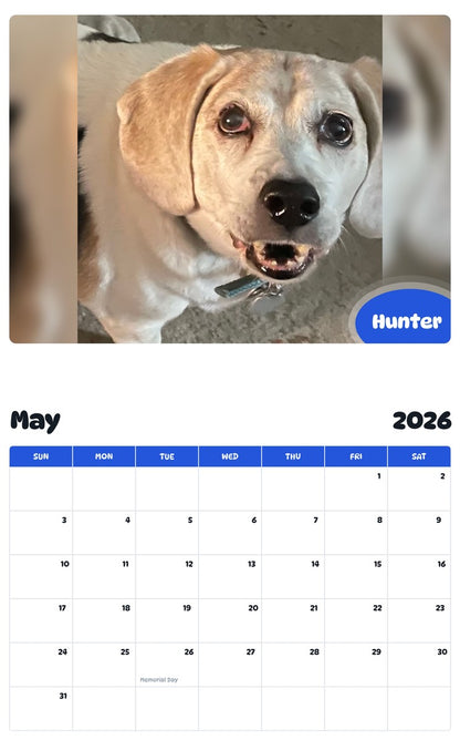 2026 - 2027 Hunter - Pawidols Pet Calendar