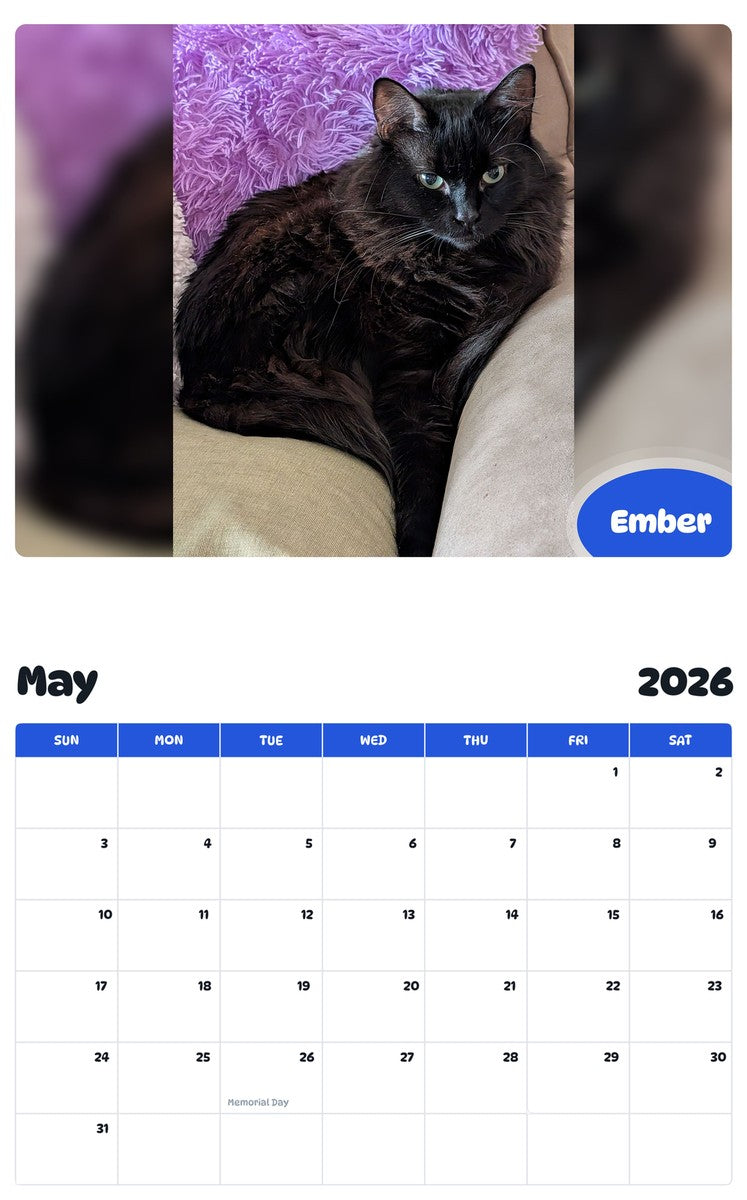 2026 - 2027 Ember - Pawidols Pet Calendar