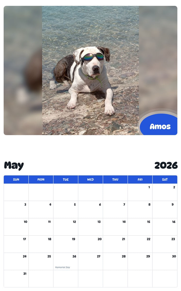 2026 - 2027 Amos - Pawidols Pet Calendar