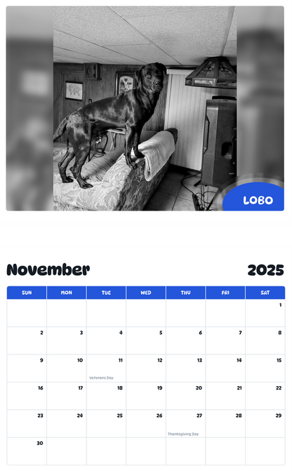 July 2025 - June 2026 Lobo - Pawidols Pet Calendar