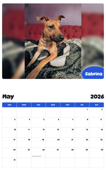 2026 - 2027 Sabrina - Pawidols Pet Calendar