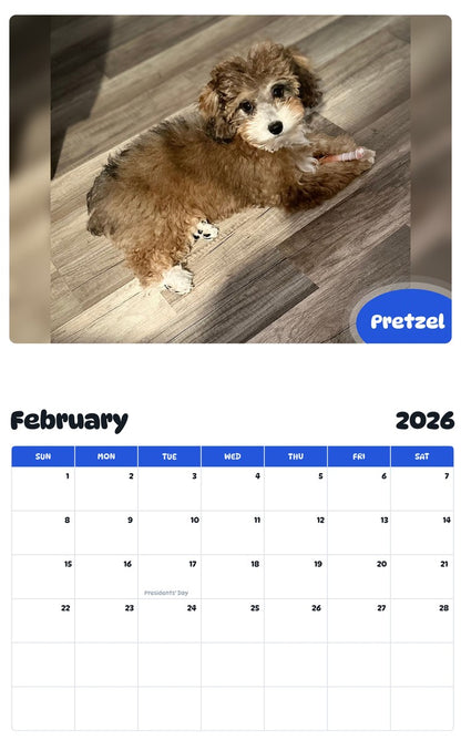 October 2025 - September 2026 Pretzel - Pawidols Pet Calendar