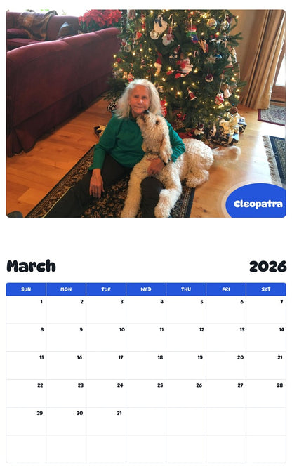 November 2025 - October 2026 Cleopatra - Pawidols Pet Calendar