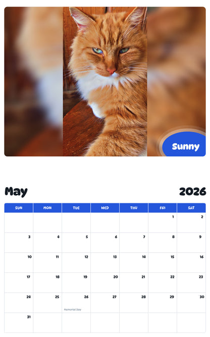 2026 - 2027 Sunny - Pawidols Pet Calendar