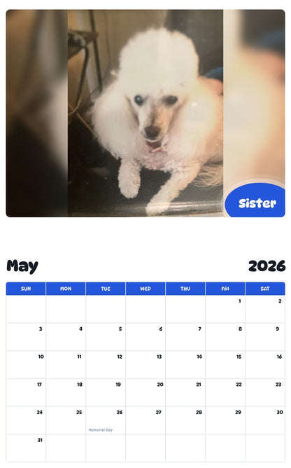 2026 - 2027 Sister - Pawidols Pet Calendar