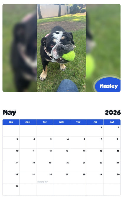 2026 - 2027 Masiey - Pawidols Pet Calendar