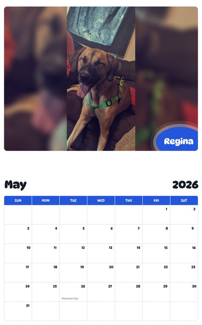 2026 - 2027 Regina - Pawidols Pet Calendar