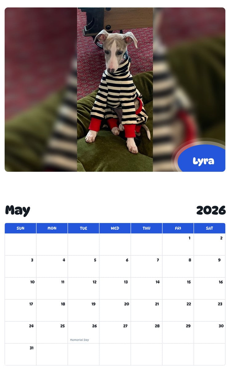 2026 - 2027 Lyra - Pawidols Pet Calendar