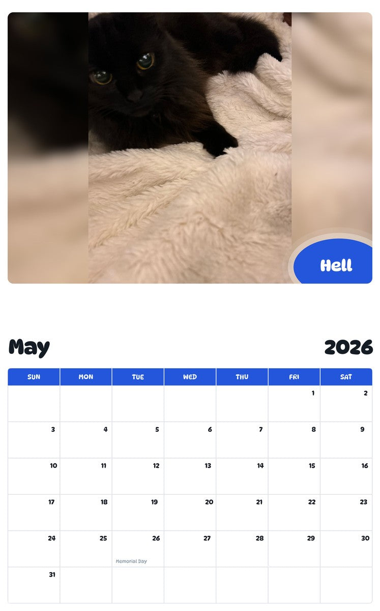2026 - 2027 Hell - Pawidols Pet Calendar
