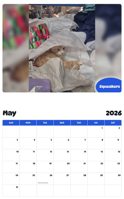 2026 - 2027 Squeakers - Pawidols Pet Calendar