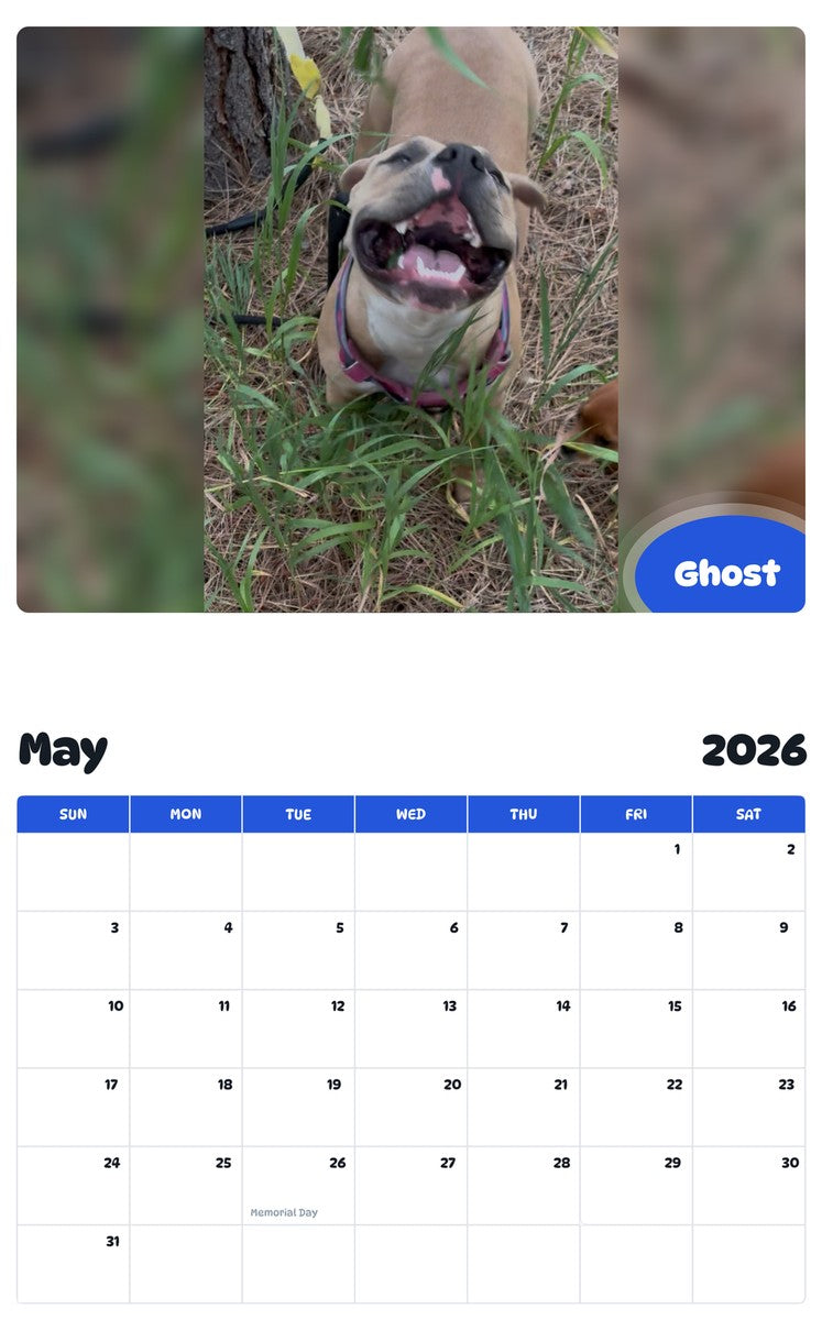 2026 - 2027 Ghost - Pawidols Pet Calendar