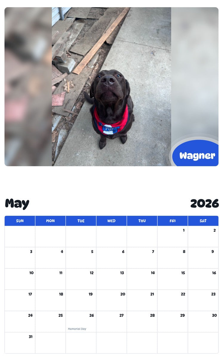2026 - 2027 Wagner - Pawidols Pet Calendar
