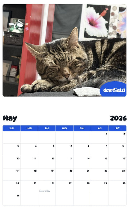 2026 - 2027 Garfield - Pawidols Pet Calendar