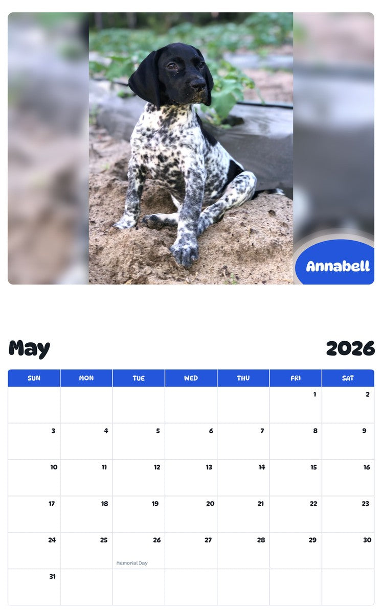 2026 - 2027 Annabell - Pawidols Pet Calendar