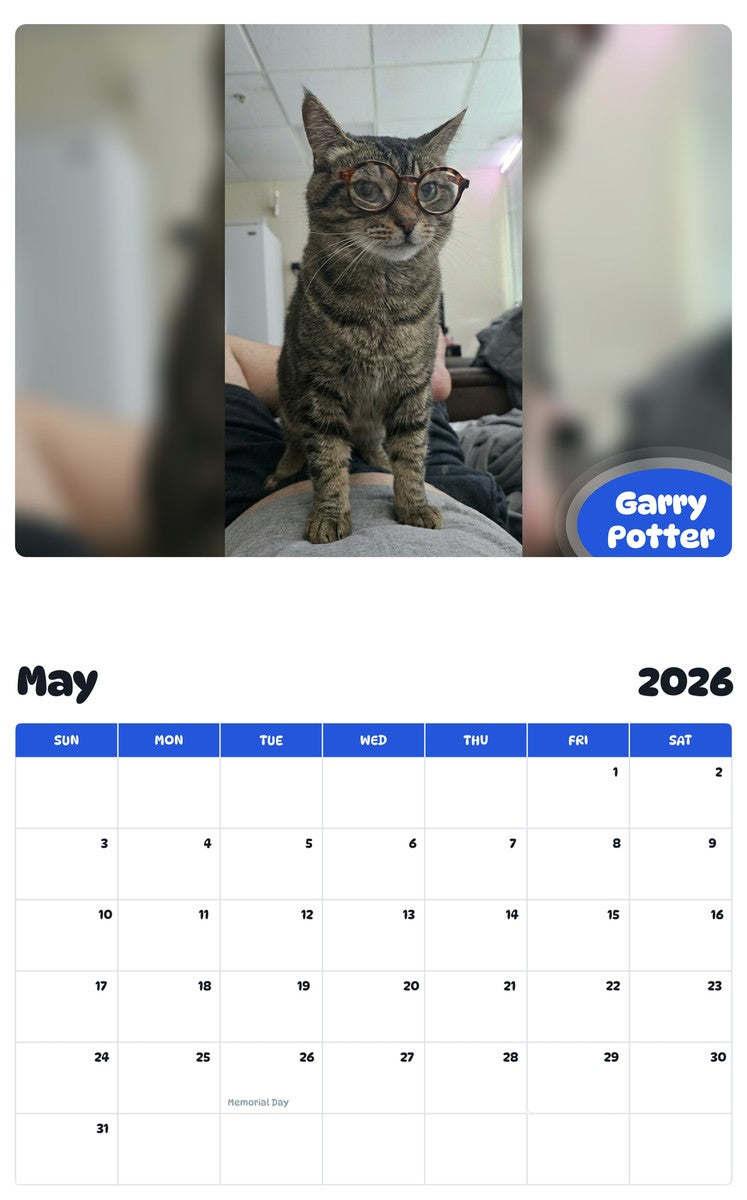 2026 - 2027 Garry Potter - Pawidols Pet Calendar