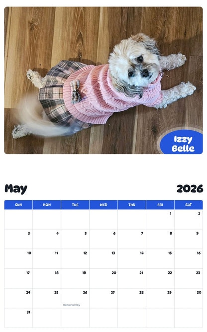 2026 - 2027 Izzy Belle - Pawidols Pet Calendar