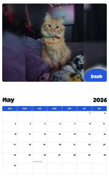 2026 - 2027 Dash - Pawidols Pet Calendar