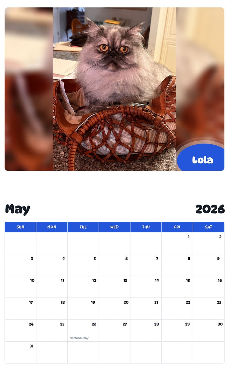 2026 - 2027 Lola - Pawidols Pet Calendar