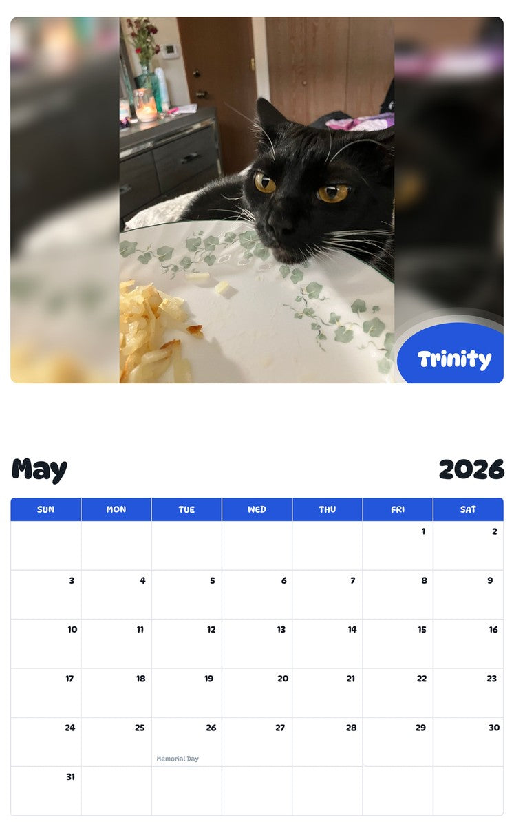 2026 - 2027 Trinity - Pawidols Pet Calendar