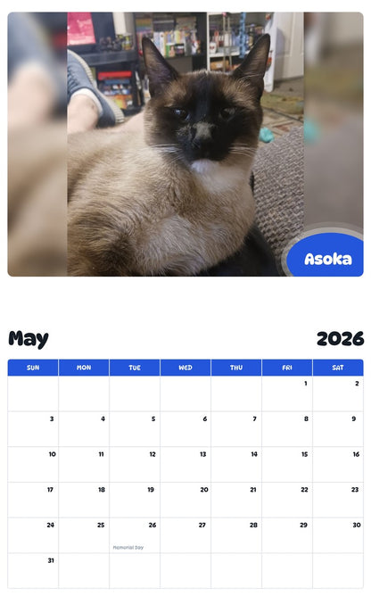 2026 - 2027 Asoka - Pawidols Pet Calendar