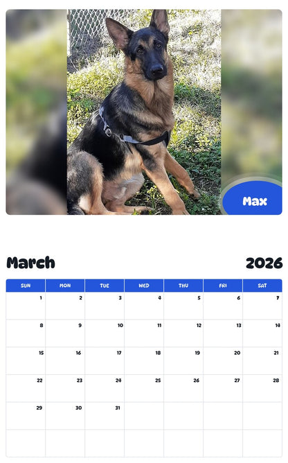 November 2025 - October 2026 Max - Pawidols Pet Calendar