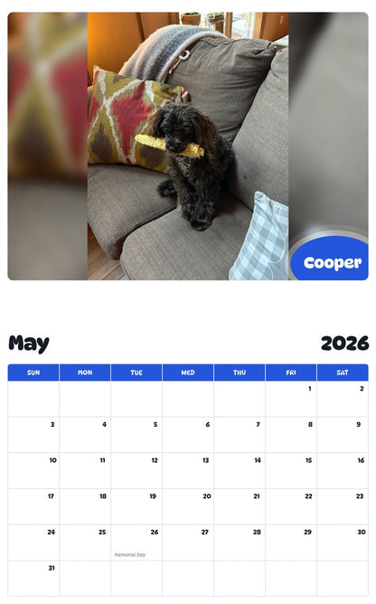2026 - 2027 Cooper - Pawidols Pet Calendar