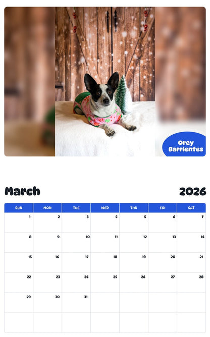 November 2025 - October 2026 Orey Barrientes - Pawidols Pet Calendar