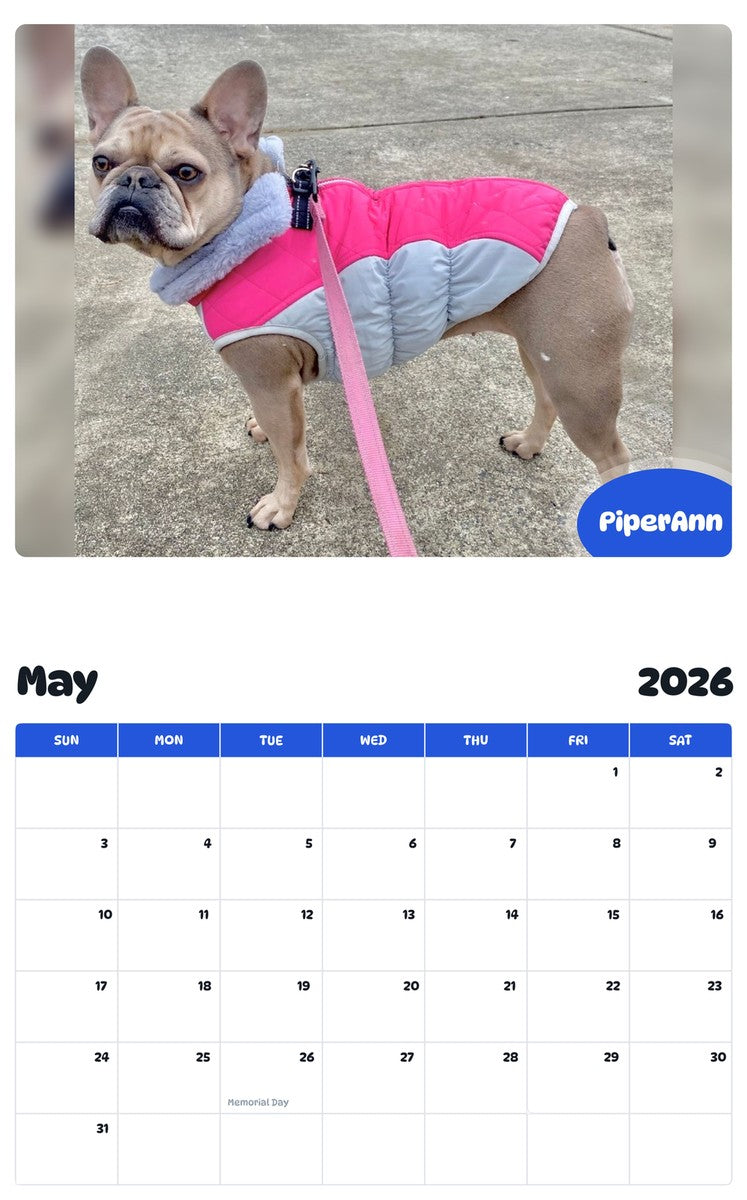 2026 - 2027 PiperAnn - Pawidols Pet Calendar