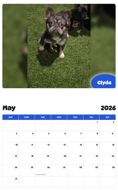 2026 - 2027 Clyde - Pawidols Pet Calendar