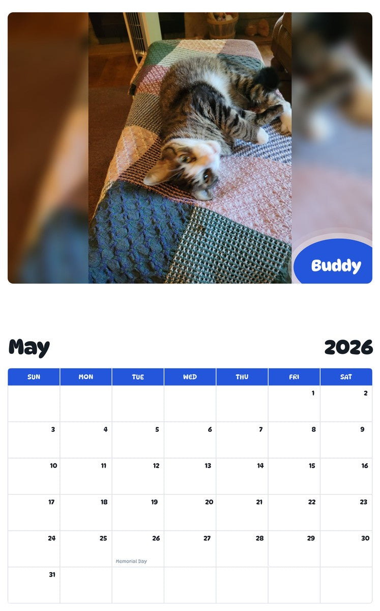 2026 - 2027 Buddy - Pawidols Pet Calendar