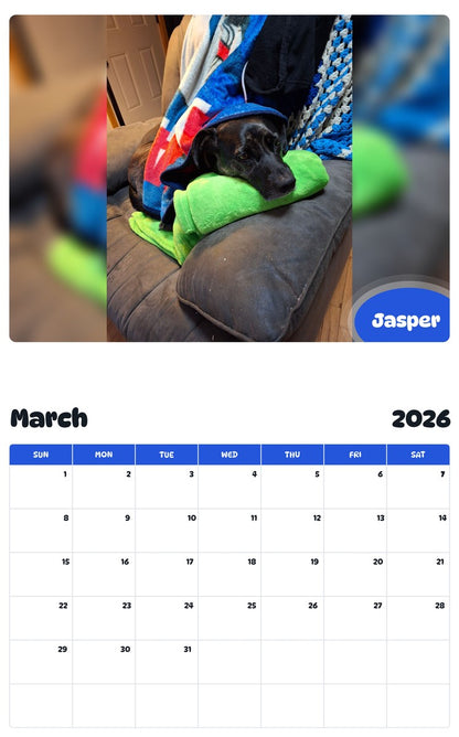 November 2025 - October 2026 Jasper - Pawidols Pet Calendar