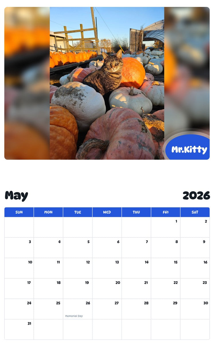 2026 - 2027 Mr.Kitty - Pawidols Pet Calendar