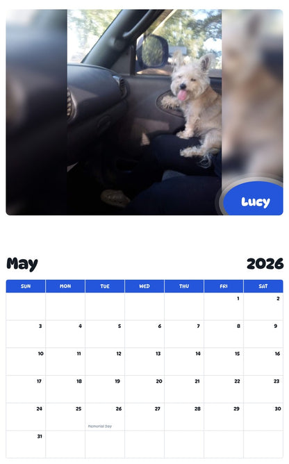 2026 - 2027 Lucy - Pawidols Pet Calendar