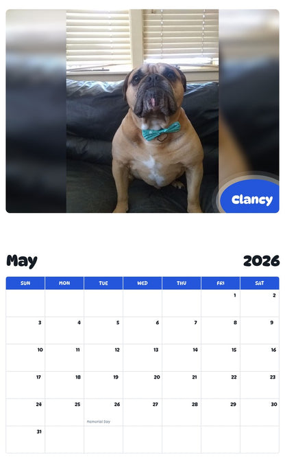 2026 - 2027 Clancy - Pawidols Pet Calendar