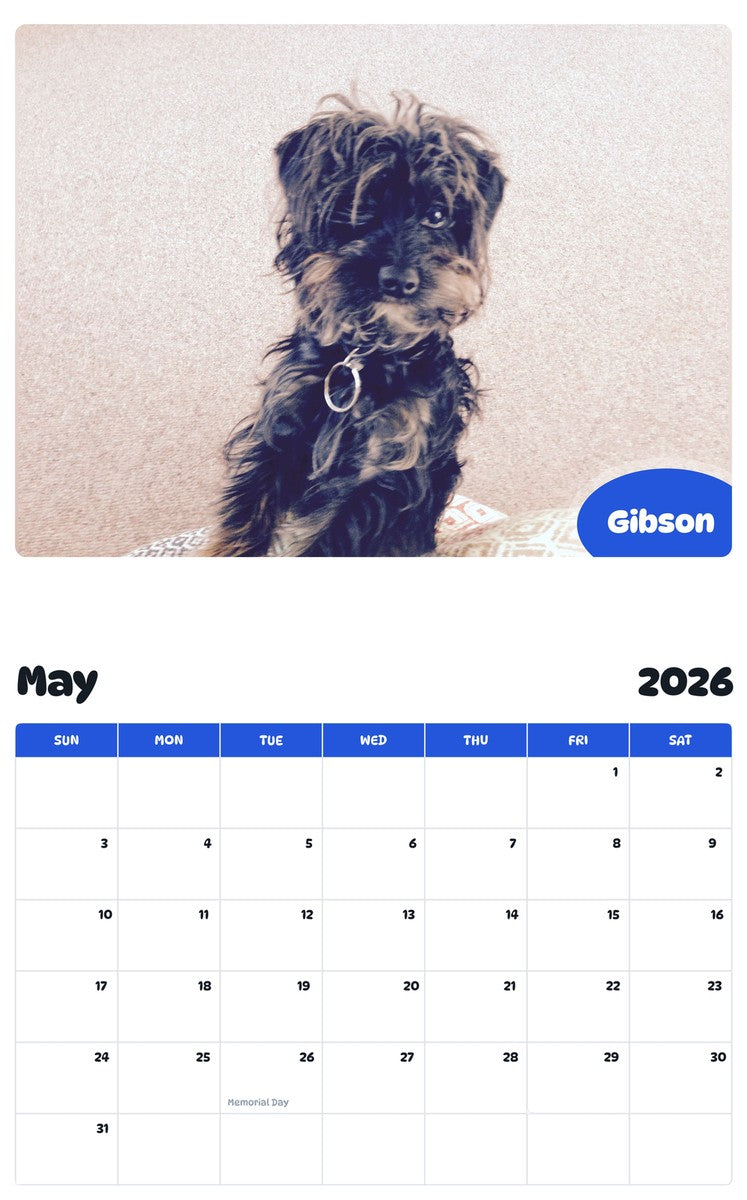 2026 - 2027 Gibson - Pawidols Pet Calendar